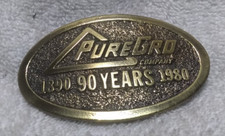 1980 Pure Gro Company Buckle 90 Years 1890-1980 Limited Edition Great Vintage