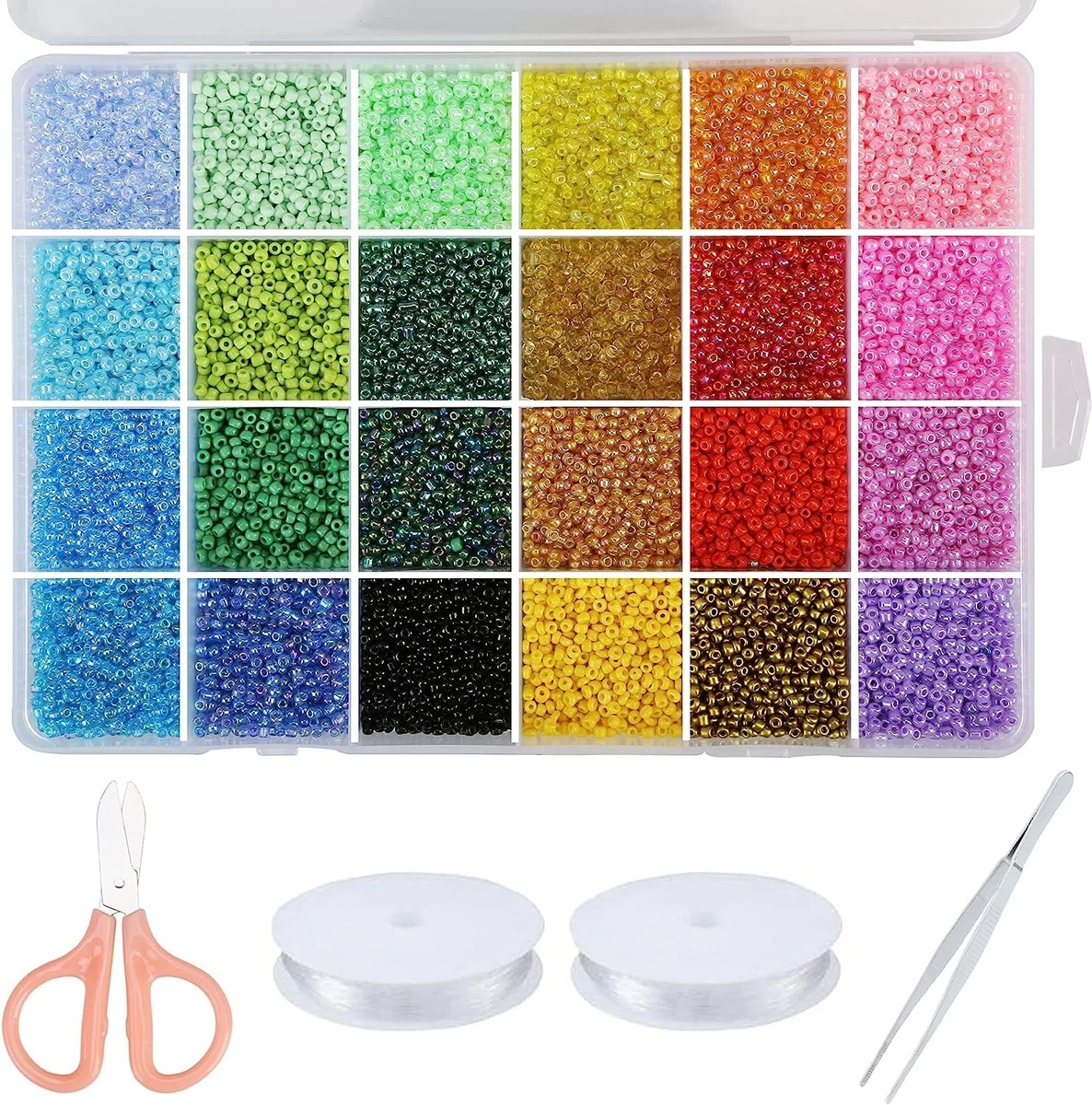 22800Pcs Glass Seed Beads for Jewelry Making Kit Small Craft