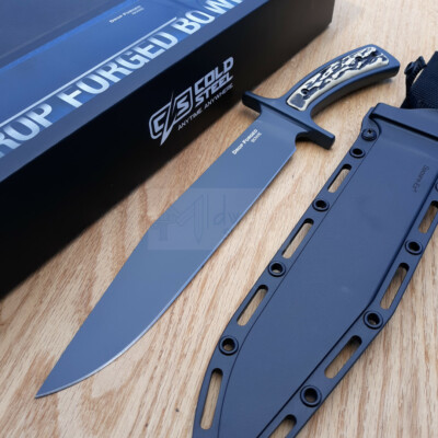 Cold Steel Bowie Fixed Knife 9'' Stainless Steel Blade Imitation Stag Handle