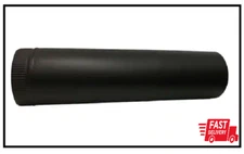 6 Inch Dia. Black Wood Stove Pipe Snap-Lock Design Single Wall 24 Gauge Steel