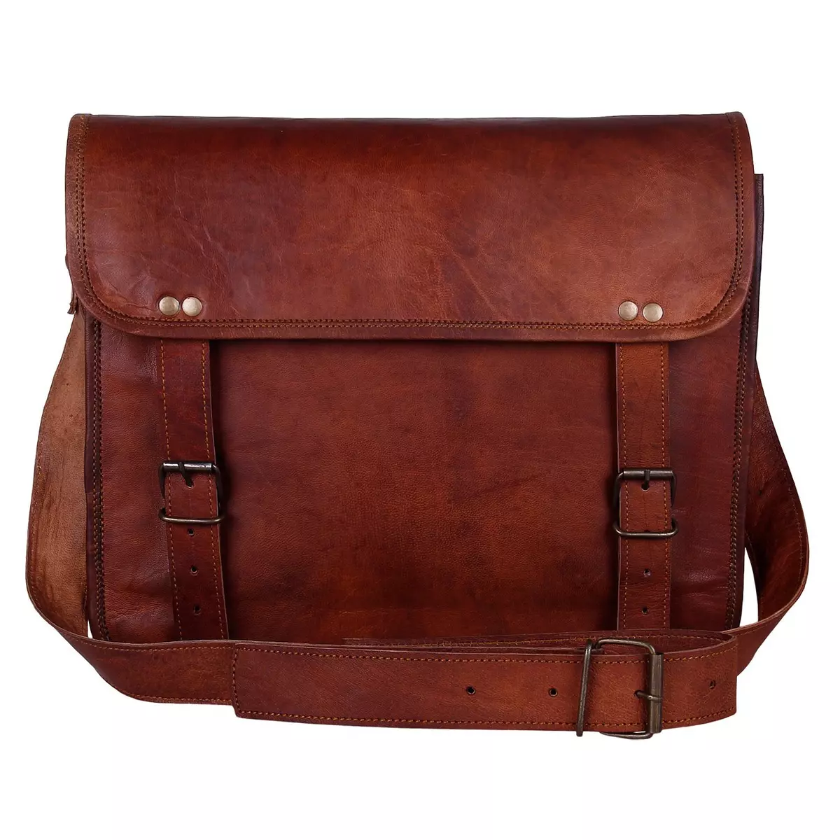 Mens courier top bag leather