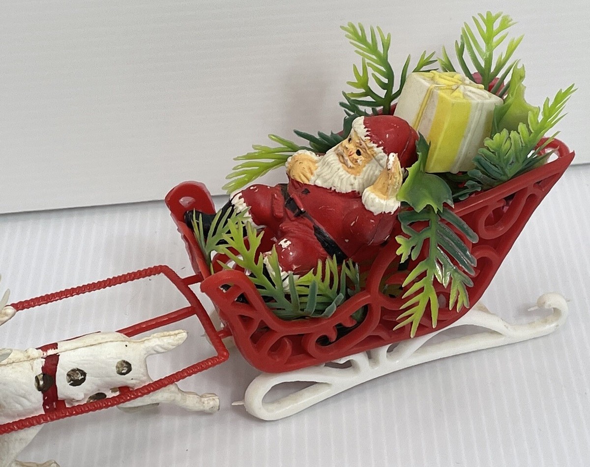 クリスマスプレート Santa in Europe 1999 Vtg 1999 Holiday Creations Santa Claus Reindeer Sleigh