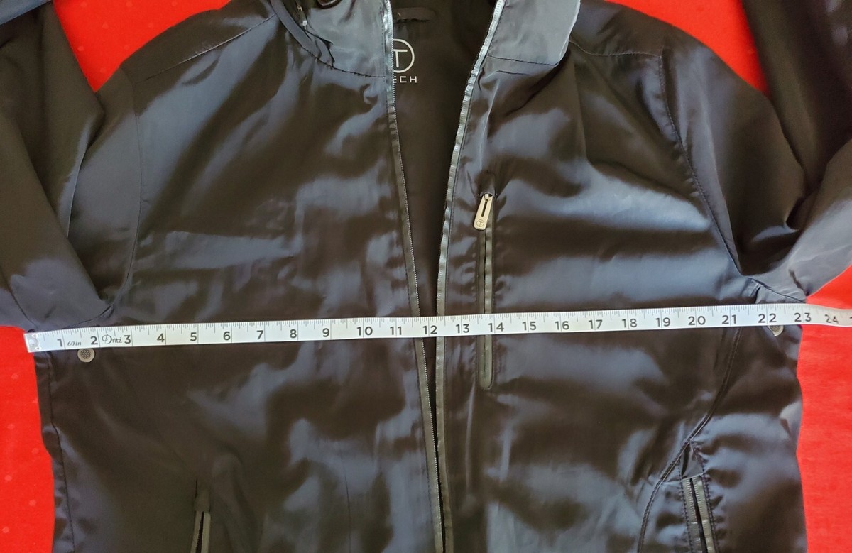 Tumi travel tech jacket black m medium large arm logo chest pocket 