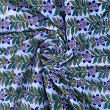 Indian Floral Fabric Supply Hand Block Print Cotton Voile Craft Sewing By Yards