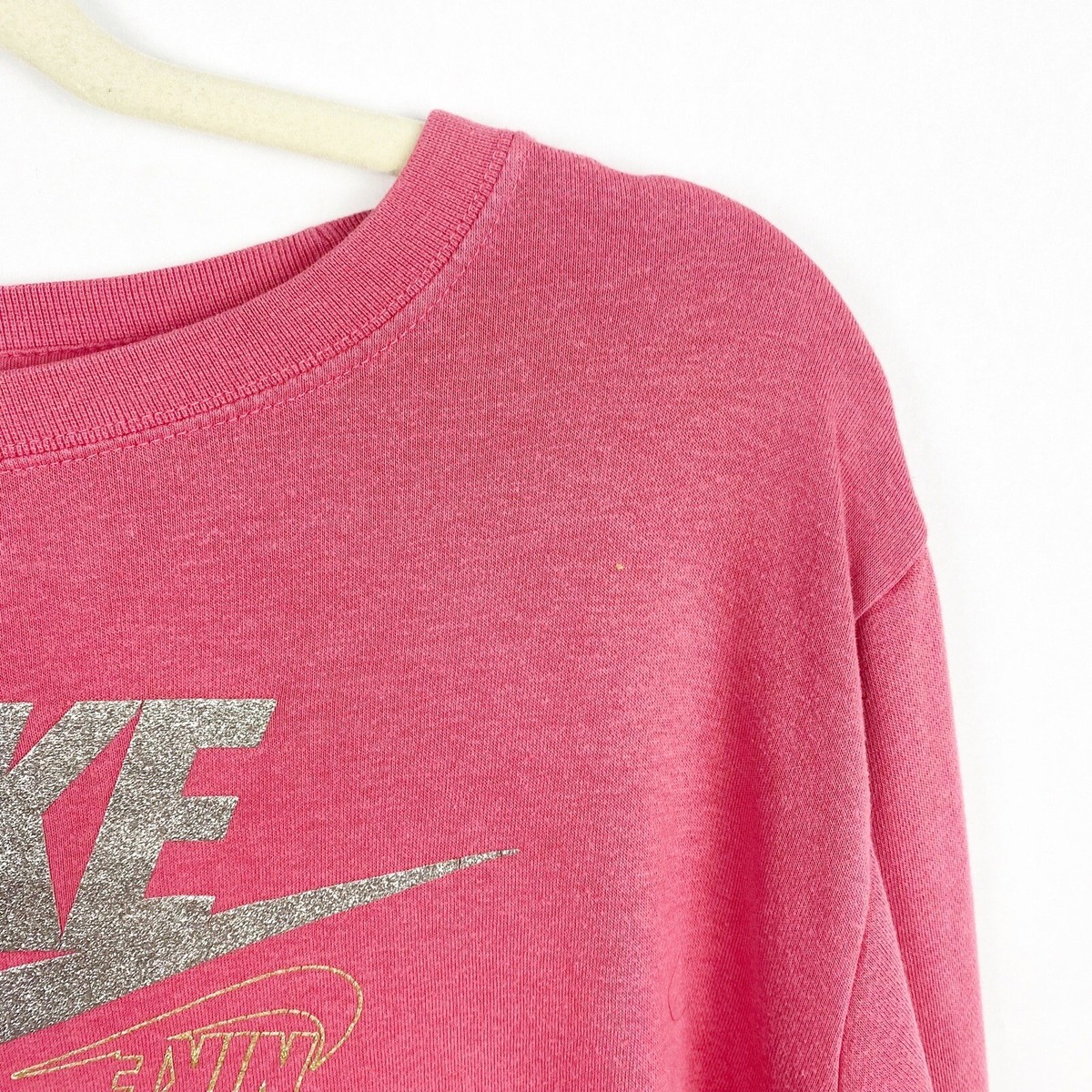 nike women's club fleece glitter crew pullover