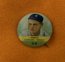 1932 Orbit Gum Pin #35 Cleveland Indians Joe Vosmik Baseball