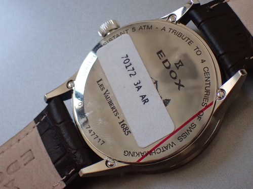 NEW Genuine EDOX Les Vauberts Date 70172 3A AR stainless steel 40mm white brown - Picture 23 of 24