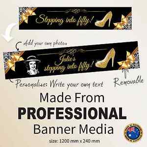 Fifty 50th Birthday Canvas FABRIC Party Banner 