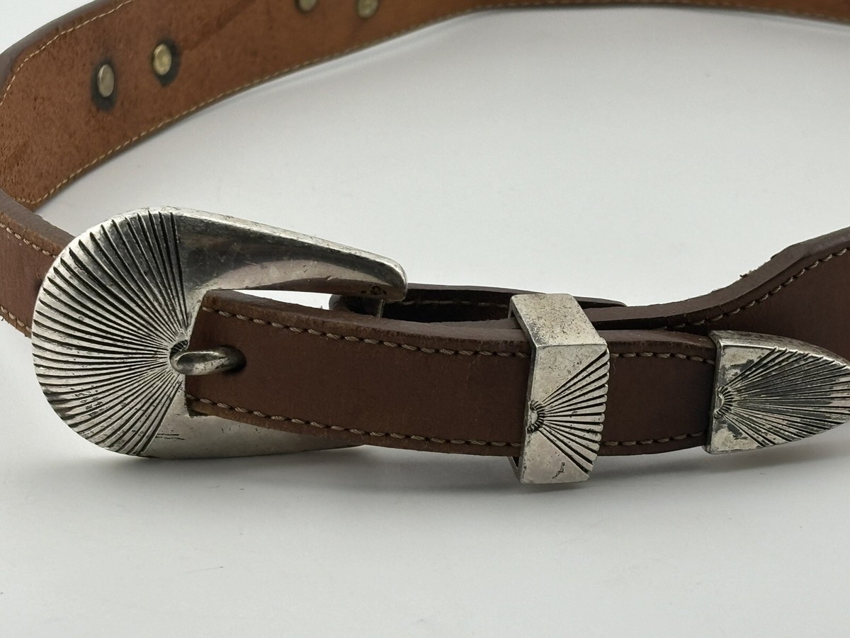 Silver Creek Collection Brown Leather Southwest Animal Belt  display picture 2