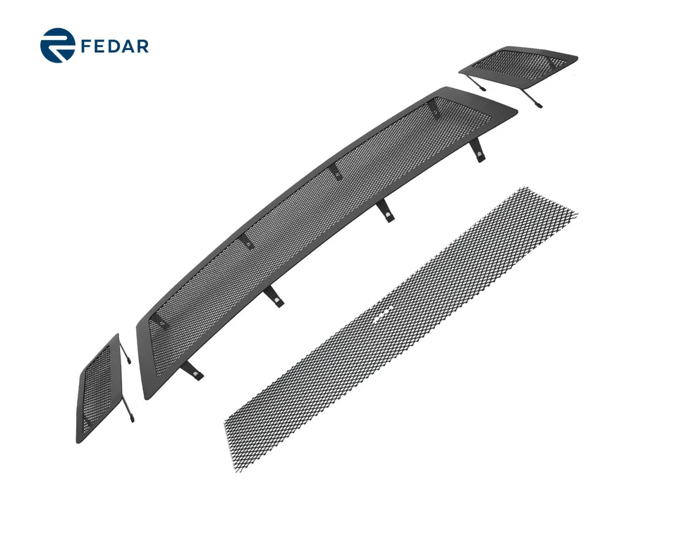 Fedar Fits 2008-2010 Ford F250/F350 4pc Black Wire Mesh Grille Combo Insert - Изображение 2 из 4