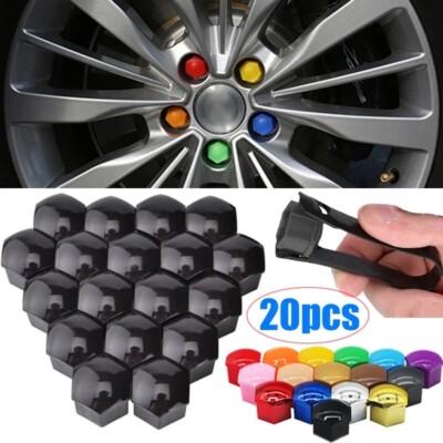 20x 17mm Radschrauben Radmuttern Bolzen Kappen Abdeckung Abdeckungen + Abzieher