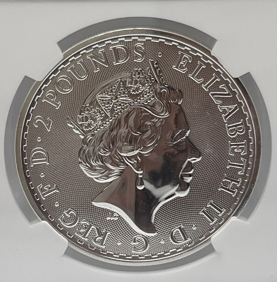 2020 Great Britain S2 1oz 999 Silver Britannia Radial Sunburst NGC