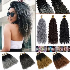 Natural Water Wave Crochet Braids Deep Curly Human Hair Extensions Ombre Real US