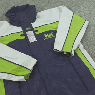 Helly Hansen Jacket Mens Small Full Zip Heavy Duty Sailor Rain Hooded Outerwear