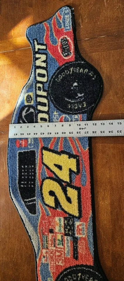 Alfombra Jeff Gordon # 24 Dupont Flames Race Car Room Alfombra Excelente Hombre Cueva Foto 4 de 4