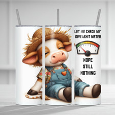 20oz Cow GiveaShitMeter Tumbler Wrap, Sublimation, PNG, DIGITAL Download