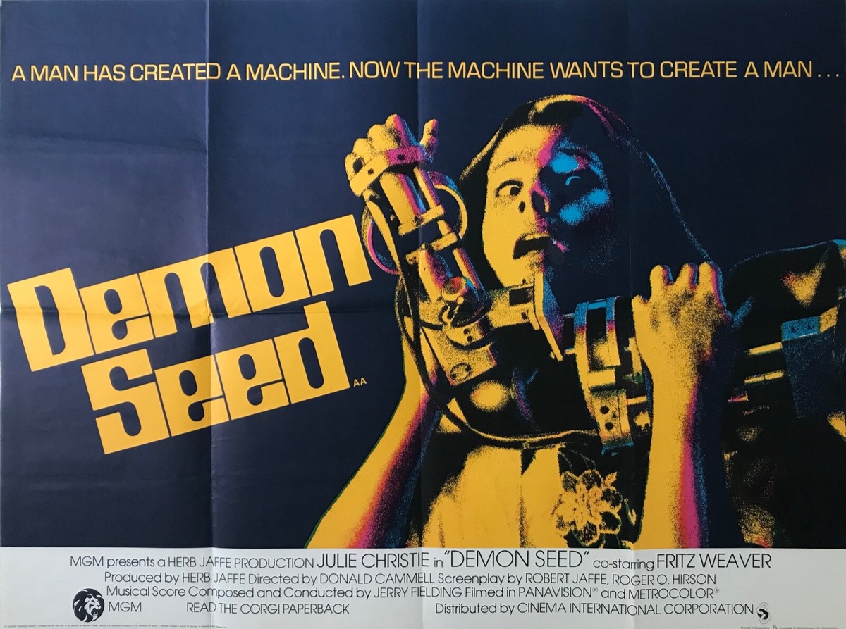 Demon Seed Original 1977 Quad Poster Donald Cammell Julie Christie