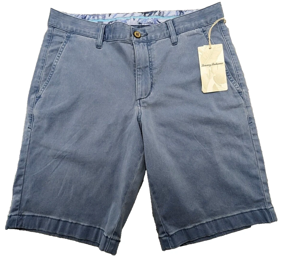 Pantalones Cortos Tommy Bahama Boracay Para Hombre 30W 10" Azul Portside Bordado Logo Elástico