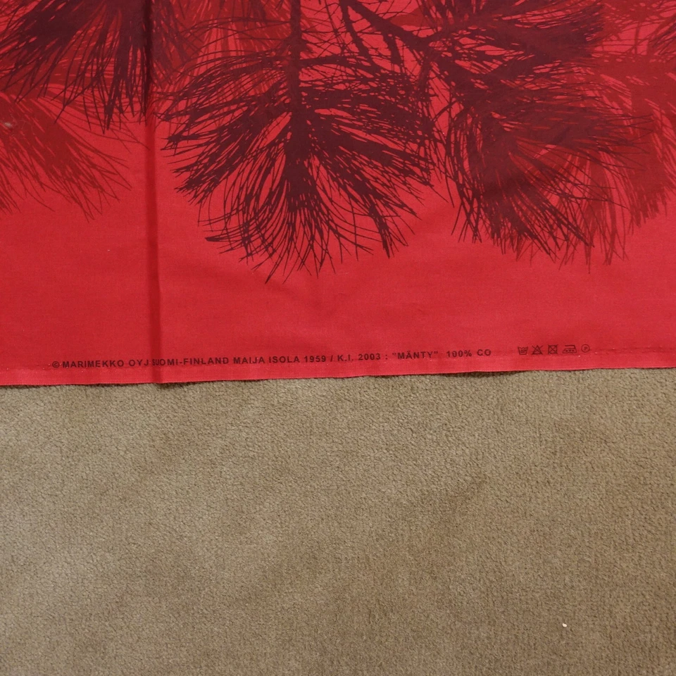 VINTAGE Marimekko Fabric Oyj Suomi Maija Isola 1959 Manty 159x57 Tablecloth Art - Image 2 of 4
