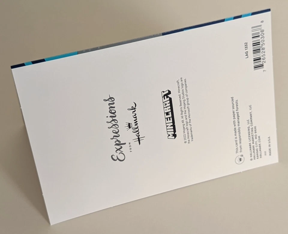 Minecraft Happy Birthday Greeting Card. (+ Envelope 5x7") - Image 3 of 4