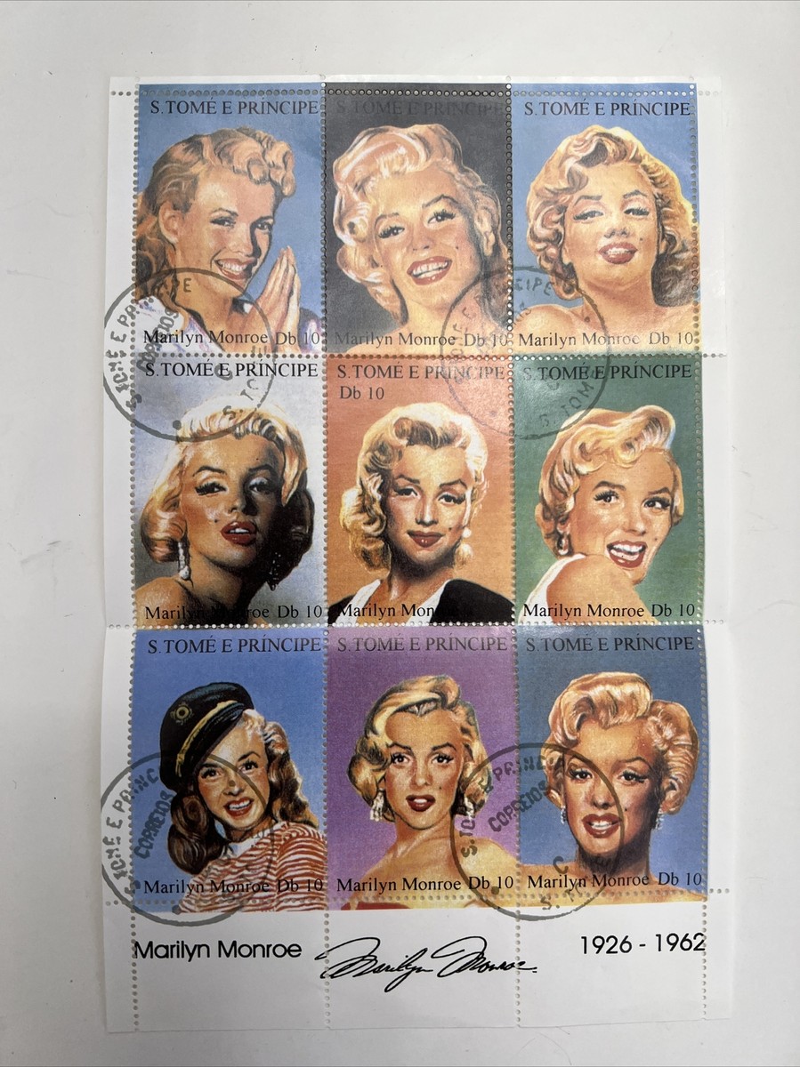 MARILYN MONROE LIFE OF 1926-1962 & 切手シート Vintage Marilyn Monroe S Tome E Principe Stamp Sheet 1926