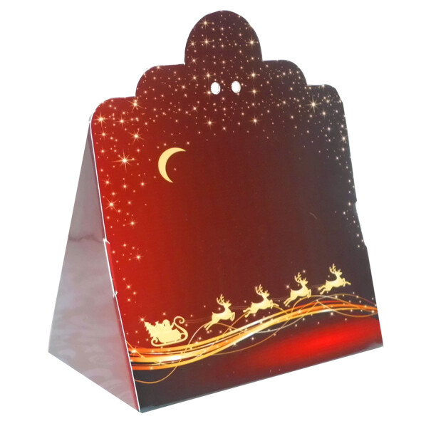 10 x Red Gold Santa Reindeer Christmas Triangle Sweet XMAS Gift Boxes & Bows