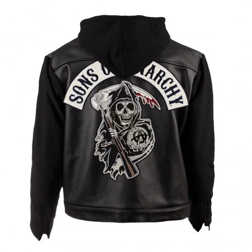 SAMCRO SONS OF LEATHER &amp; FLEECE BIKER JACKET eBay