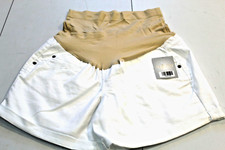 a:glow, Maternity White Cotton Blend Boyfriend Shorts Sz 8, NWTS.Retail 40.00