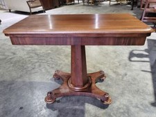Antique Edwardian mahogany fold over card work hall table  desk