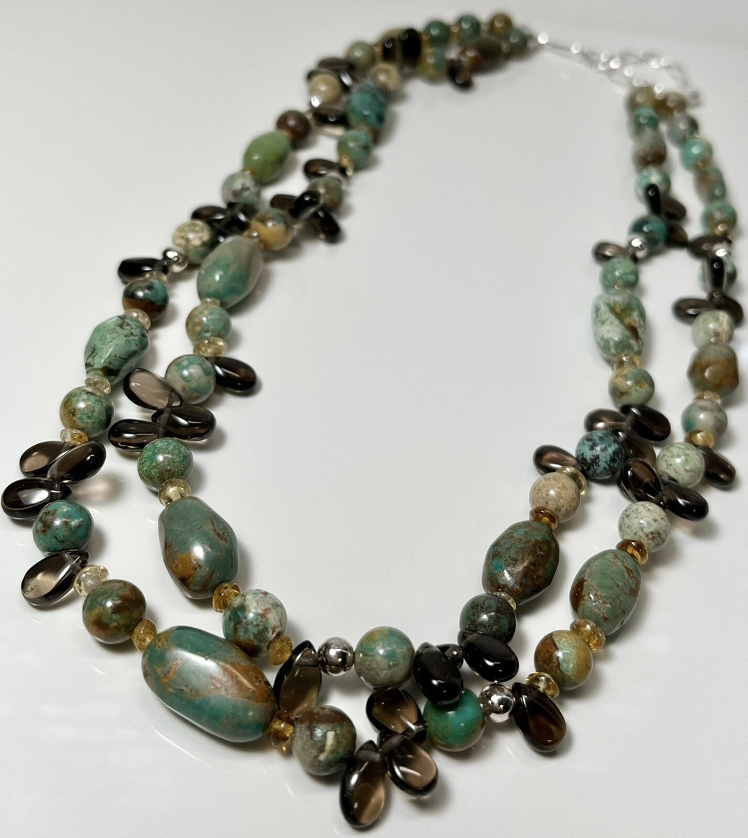 JAY KING DTR MINE FINDS 2 STRAND GREEN MULTI STONE 18”-21
