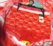 3 NEW PRIMA VALENTINA 848388 RED/BG/PK ALL LACE BOYSHORT PANTIES XL