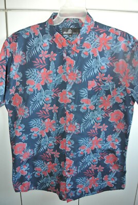 Molokai Surf Co. Young Mens XXL Hibiscus Plumeria & Areca on Navy/Nice