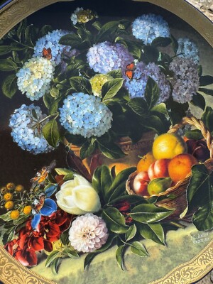Bradex 14-G65-8.1 Sammelteller Hortensien mit Früchtekorb J.L. JENSEN Nr.C273