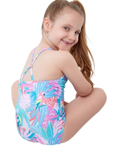 Gottex Kids Neon Palms Round Neck One Piece Swimsuit - Picture 2 of 7
