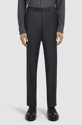 Ermenegildo Zegna Men's Gray Pin Dot Trofeo Milano Wool Suit Dress Pants Sz 58R