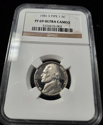 1981 S Type 1 Jefferson Nickle NGC PF69 Ultra Cameo 