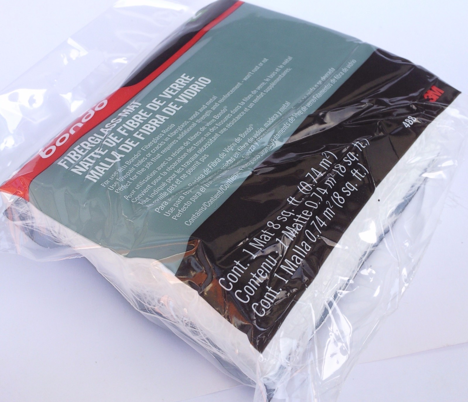 3M Bondo 488 FIBERGLASS MAT 31” x 38” 8 ft sq (0.74 m sq) for