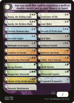 Deck Insert CHECKLIST x48 ~ mtg NM Eldritch Moon Transform Werewolf Flip Cards Deck Insert CHECKLIST x48 ~ mtg NM Eldritch Moon Transform Werewolf Flip Cards
