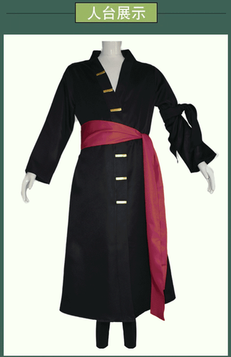 Anime Roronoa Zoro Cosplay Costume Wano Kuni Country Kimono Robe Full Suit - Picture 6 of 19