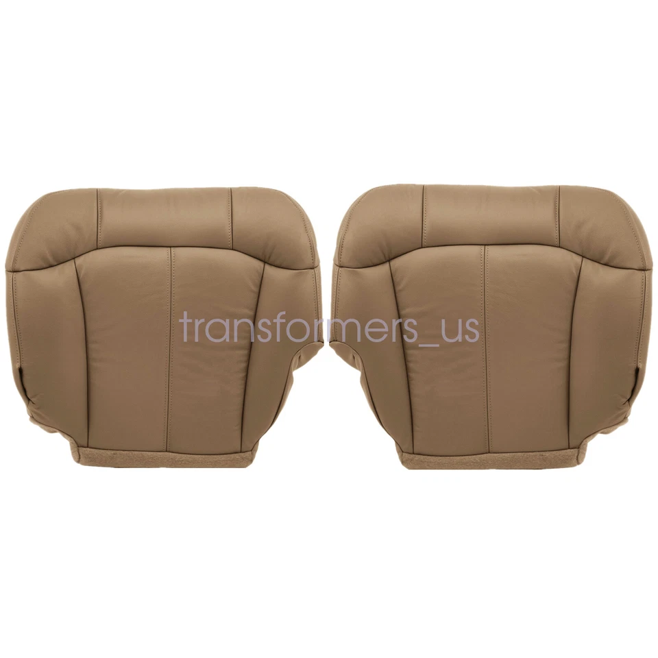Fundas de asiento delanteras de cuero para Chevy Silverado 1999 2000 2001 2002 color tostado medio 522 Foto 3 de 4