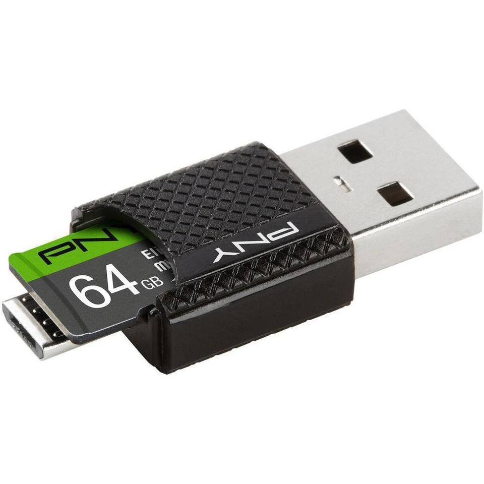PNY 64GB Elite microSDXC UHS-I/U1 Class 10 Memory Card with OTG Reader 85MB/s SP - Image 2 of 4