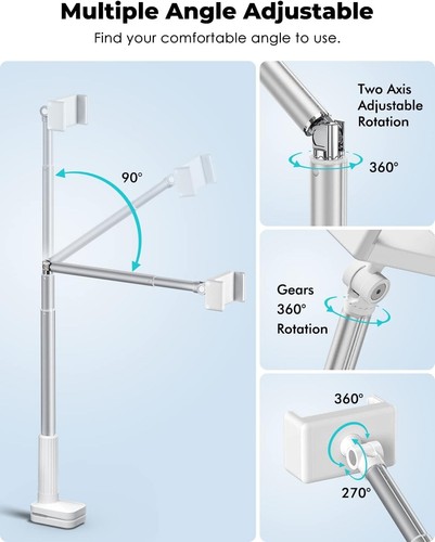 Phone Holder Flexible Long Arm C Clamp Overhead Mount 360° Adjustable - Zdjęcie 5 z 8