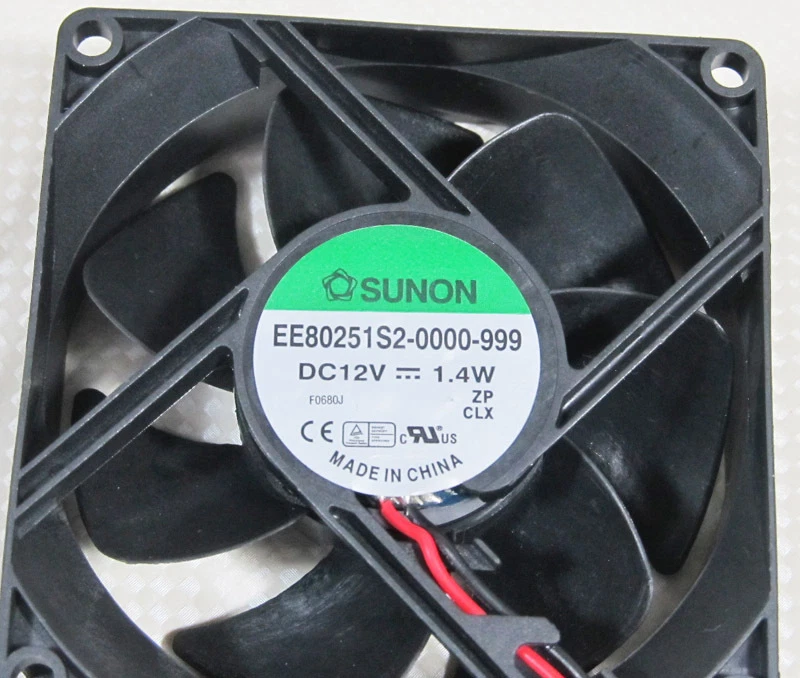 1pc SUNON EE80251S2-0000-999 80x80x25mm DC Fan 12V 1.4W 37CFM 2pin Connector - Image 2 of 2