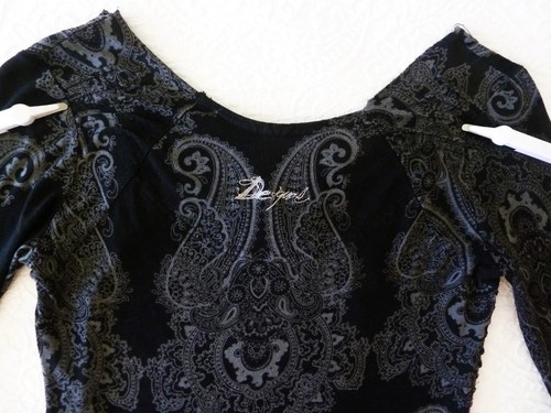Desigual Black Multi Embroidery Pintucked Dream Paisley Drape Neck Top L=S/M Y2K - Picture 12 of 22