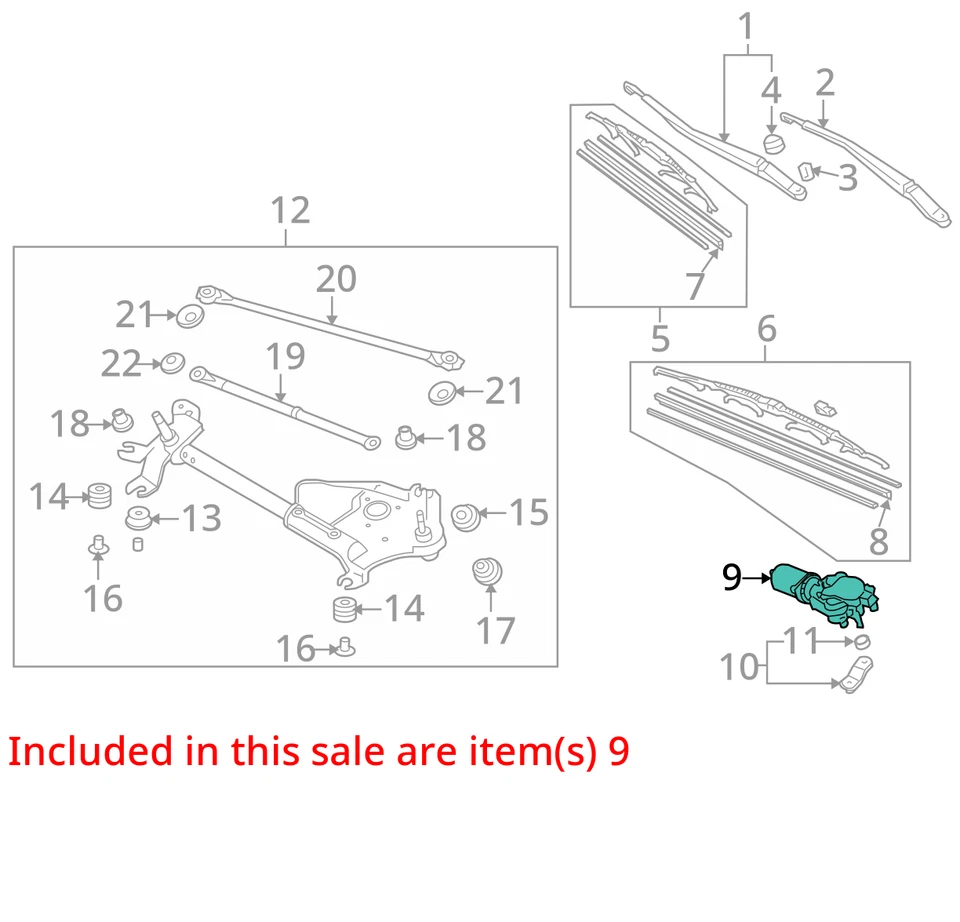 Acura TL 2013 motor limpiaparabrisas delantero fabricante de equipos originales 110 k millas - LKQ380328376 Foto 4 de 4