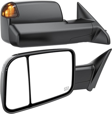 WHALEMOTOR Smoked Tow Mirrors for Dodge Ram 1500 2002