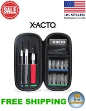 X-ACTO Compression Basic Knife Set, 3 Knives, 13 Blades, Soft Carry Case, 17PCS