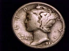 1929-D  Mercury Dime, Good Grade.