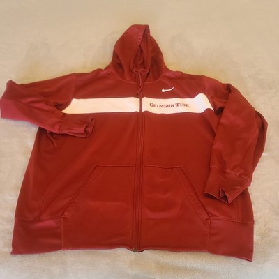 Alabama Crimson Tide Mens 2XL Red Nike Full Zip Track Jacket Hooded