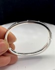 BEAUTIFUL STERLING SILVER DOMED STYLE ONYX BANGLE BRACELET-21.GRAMS — photo 2
